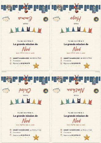 Invitations personnalisées au prénom de chaque invité(e)