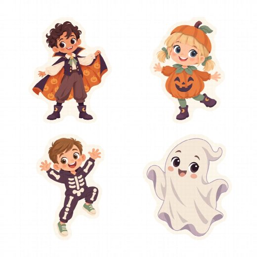 Quatre petits pics Halloween à imprimer, à planter autour du gâteau ou dans des cupcakes