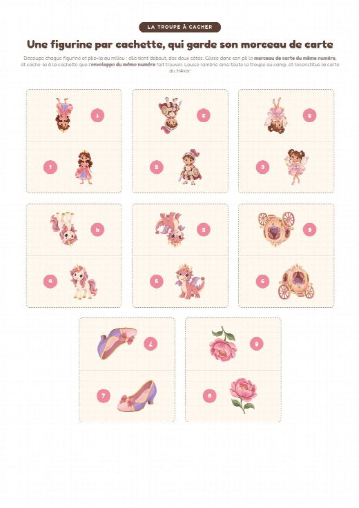 Figurines princesses à découper et à cacher pour la chasse au trésor
