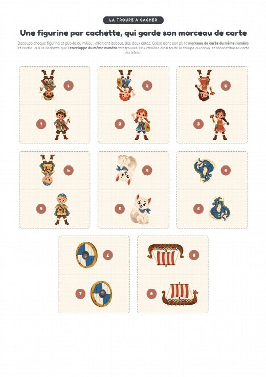 Figurines vikings à découper et à cacher pour la chasse au trésor