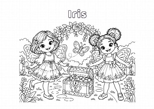 Coloriage d’anniversaire papillon à imprimer, le prénom de l’enfant écrit dans le ciel