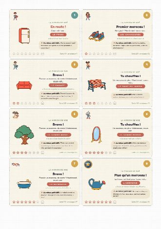 Cartes illustrées de la chasse au trésor personnalisée
