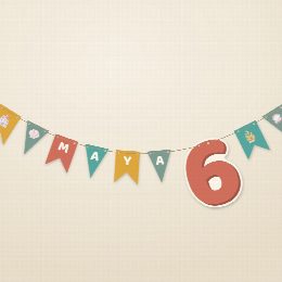 Guirlande d’anniversaire sirènes suspendue : le prénom de l’enfant fanion par fanion et le grand chiffre de son âge, à imprimer
