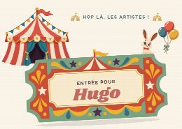 Invitation d’anniversaire cirque à imprimer, personnalisée au prénom de l’invité(e)
