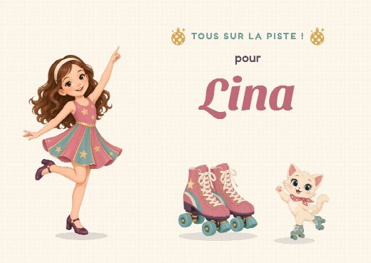 Invitation d’anniversaire disco à imprimer, personnalisée au prénom de l’invité(e)