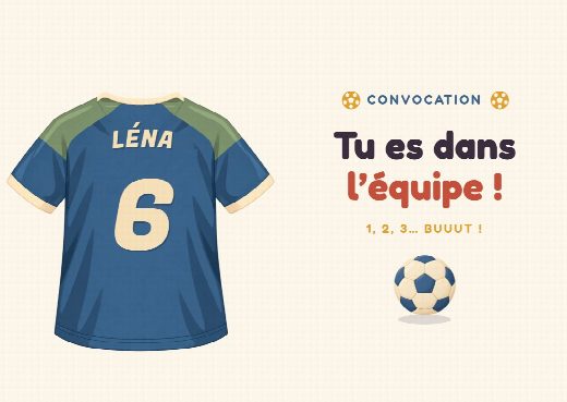 Invitation d’anniversaire football à imprimer, personnalisée au prénom de l’invité(e)