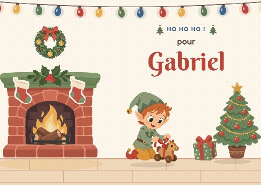 Invitation d’anniversaire Noël à imprimer, personnalisée au prénom de l’invité(e)