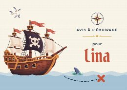 Invitation d’anniversaire pirates à imprimer, personnalisée au prénom de l’invité(e)
