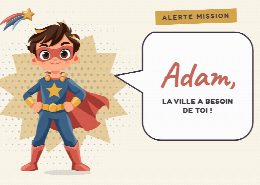Invitation d’anniversaire super-héros à imprimer, personnalisée au prénom de l’invité(e)