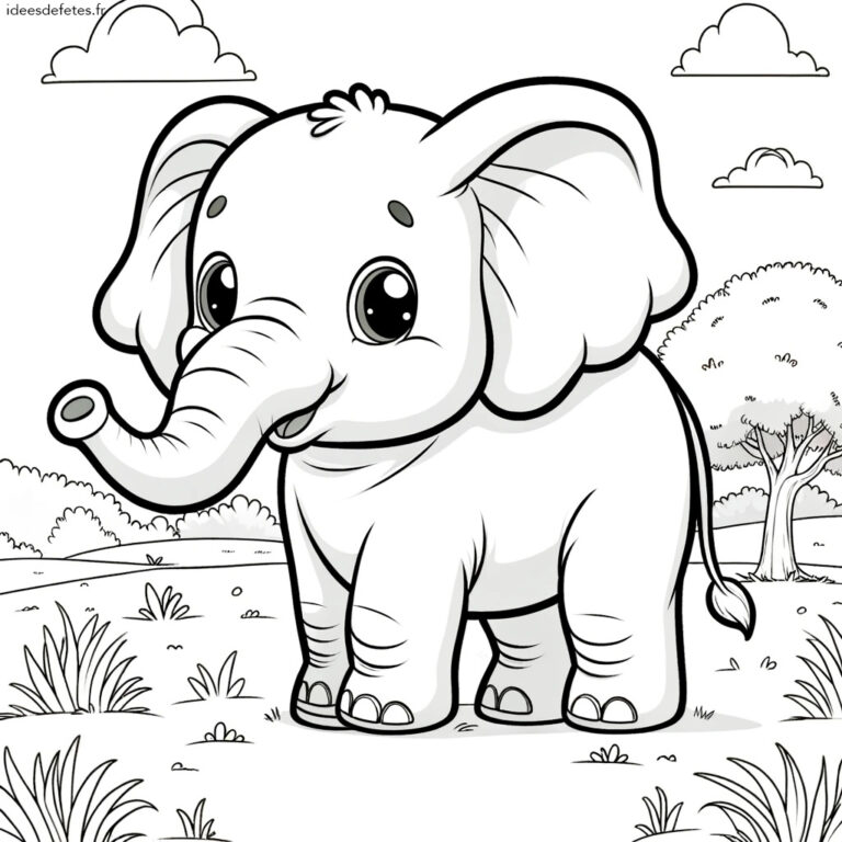 Coloriage animaux à imprimer : éléphant