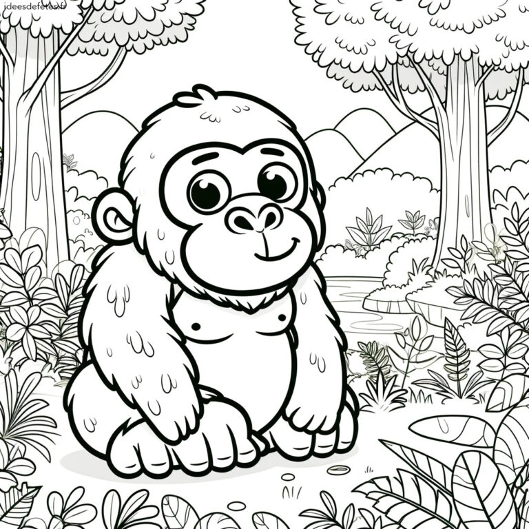 Coloriage animaux à imprimer : gorille