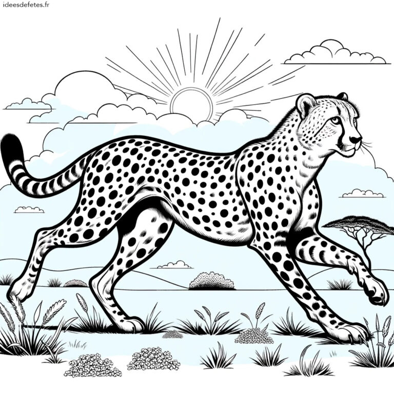 Coloriage animaux à imprimer : guépard