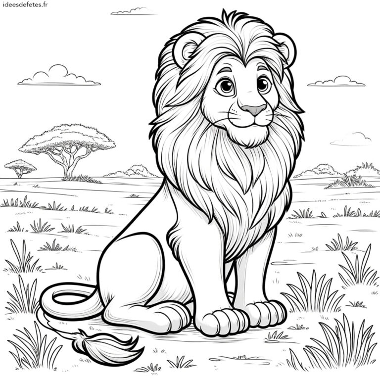 Coloriage animaux à imprimer : lion
