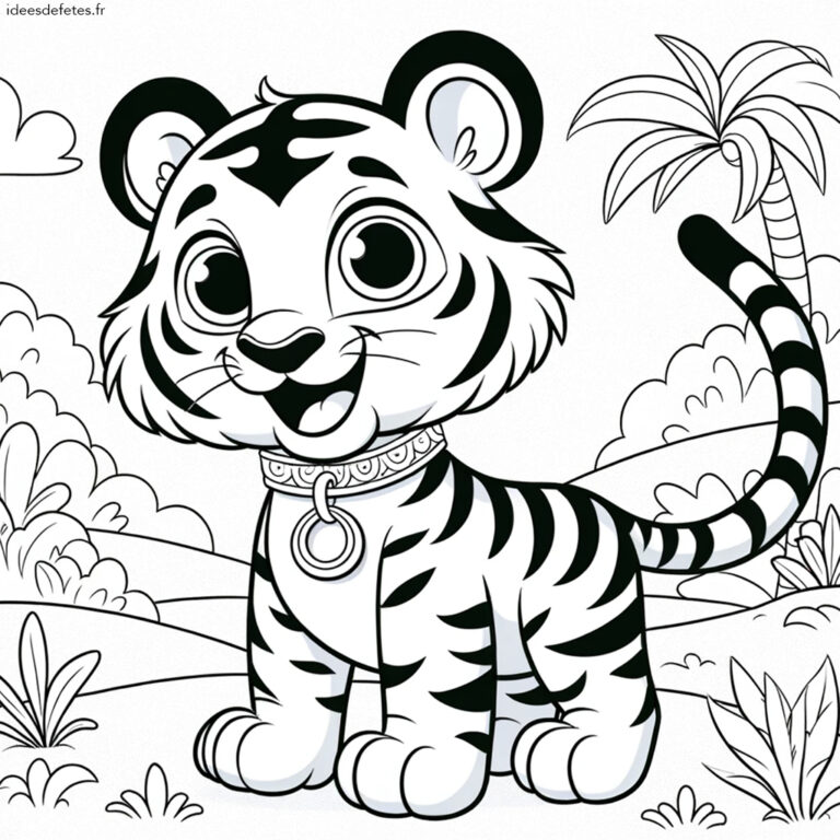 Coloriage animaux à imprimer : tigre