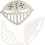 Masques de chevalier en carton blanc à visière ajourée, à décorer de gommettes et à rapporter chez soi