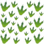 Stickers d'empreintes de dinosaure vertes à coller au sol pour créer une piste jusqu'à la salle de fête