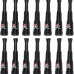 Quatorze longues-vues noires ornées d'une tête de mort rouge, cadeaux pour les petits moussaillons