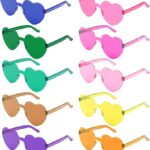Dix paires de lunettes en forme de cœur sans monture, dans dix couleurs vives, accessoire de soirée