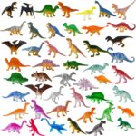 Collection de petites figurines de dinosaures en plastique multicolores à distribuer aux jeunes invités