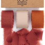 Lot de rubans en mousseline terracotta, rouille et nude, pour bouquets et papeterie de mariage