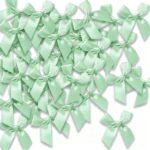 Petits nœuds en satin vert d'eau, à parsemer sur la papeterie et les cadeaux d'invités