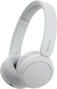 Casque sans fil Sony blanc à arceau, idée cadeau pour les trajets d'un collégien