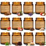 Coffret de bougies parfumées en pots de verre ambré pour créer une ambiance douce le soir de la crémaillère