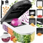 Coupe-légumes multifonction avec grilles interchangeables pour préparer vite les crudités du buffet de crémaillère