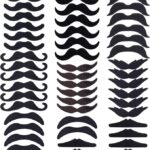Lot de fausses moustaches noires adhésives de formes variées pour se déguiser ou décorer des photos en s'amusant