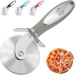 Roulette à pizza en acier inoxydable pour découper les pizzas maison servies à la crémaillère